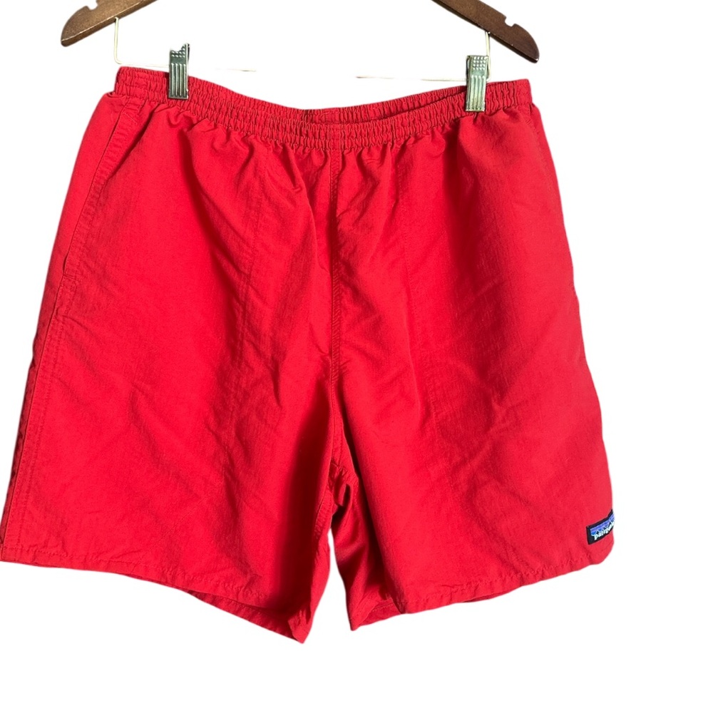 Patagonia Bright Baywatch Beach Red Swim Shorts